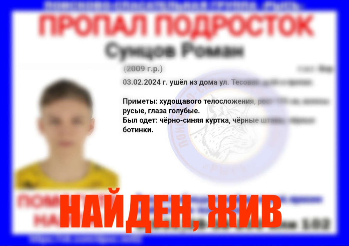Подросток, пропавший на Бору в Нижегородской области, найден живым