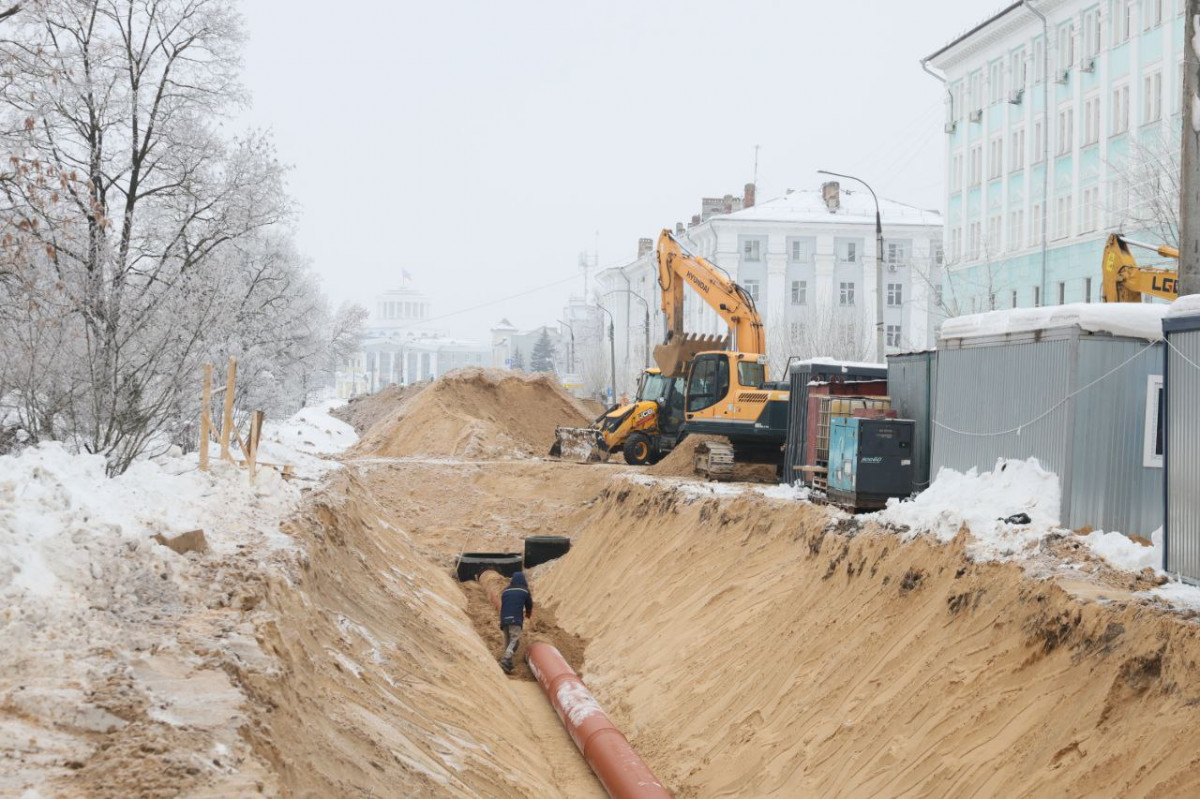 Строительство ливневки началось на улице Ленина в Дзержинске
