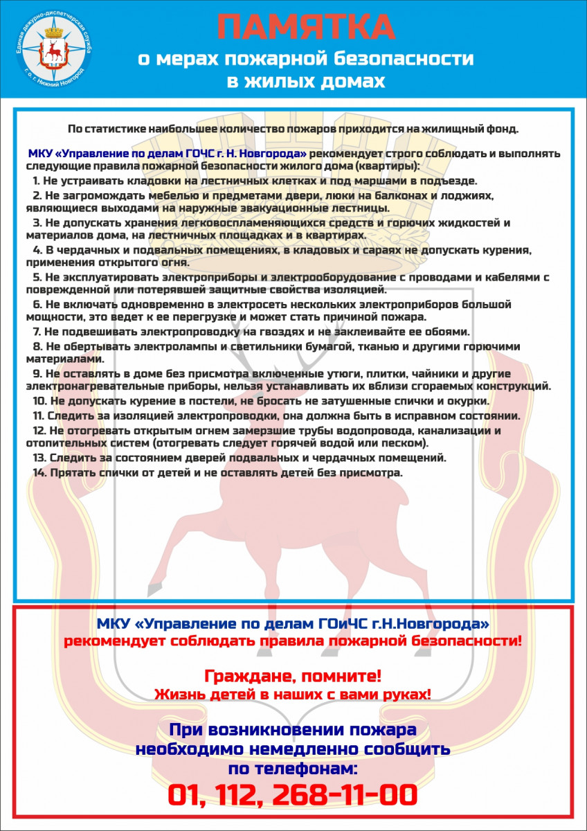 Управление ГОЧС напоминает нижегородцам об опасности печей и бытовых электроприборов