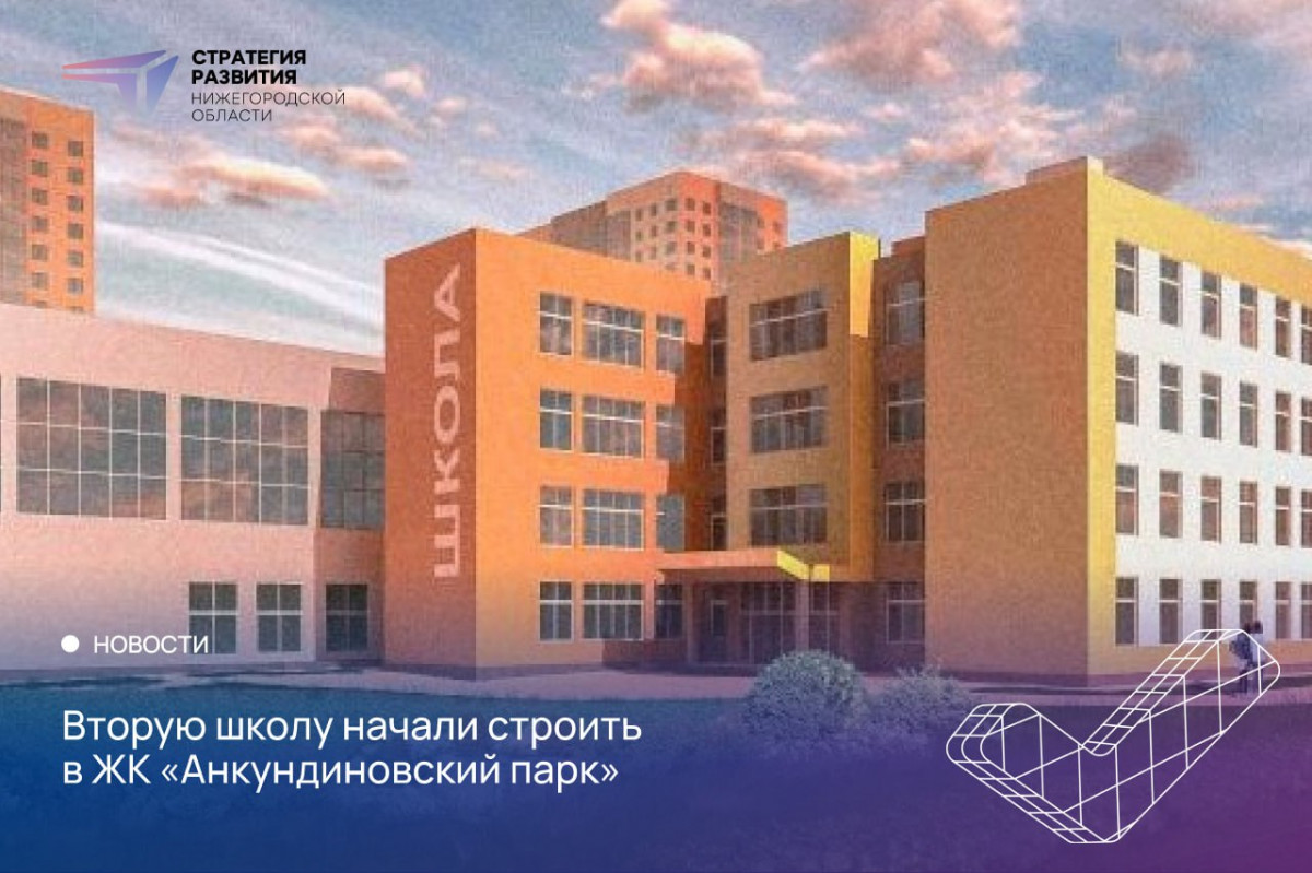 Вторую школу начали строить в ЖК «Анкудиновский парк»
