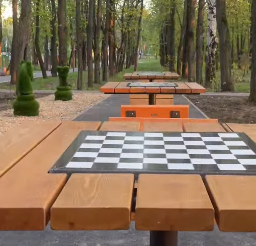 Площадка для игры в шахматы появилась в нижегородском парке «Швейцария»