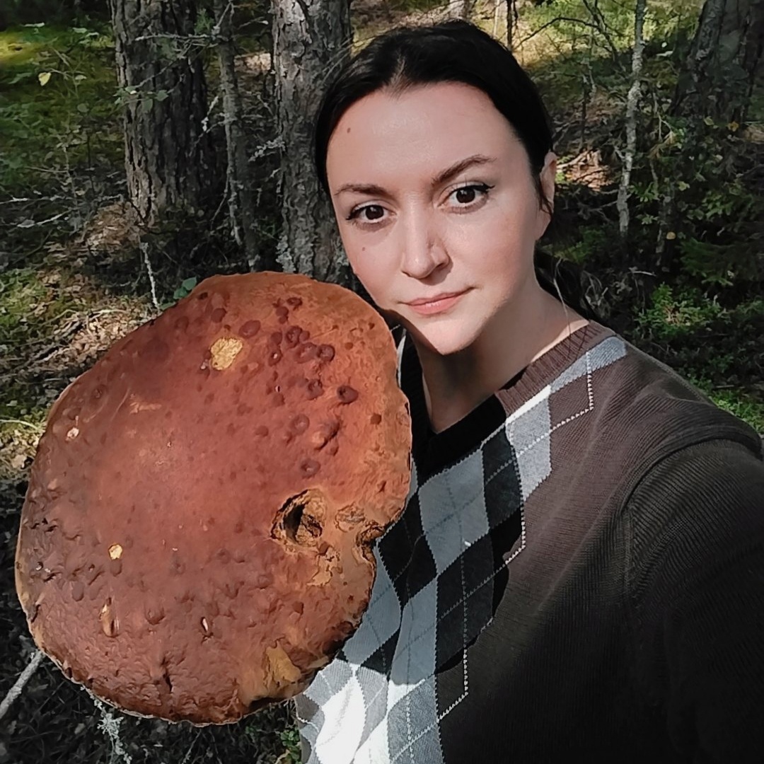 Девушка нашла в лесу в Борском районе гигантский боровик