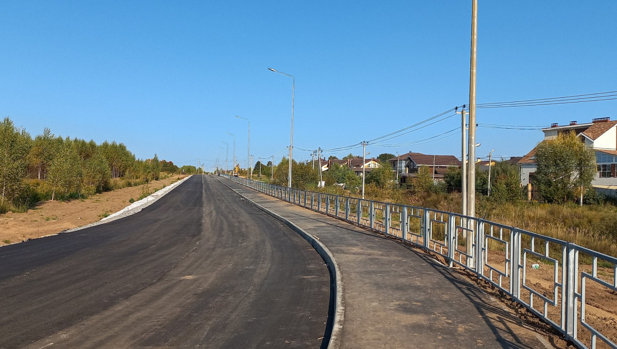 Новая дорога в ЖК «Окский берег» в Нижнем Новгороде готова на 60%