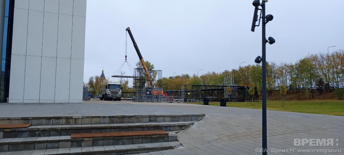 Временный павильон разбирают на Нижегородской ярмарке