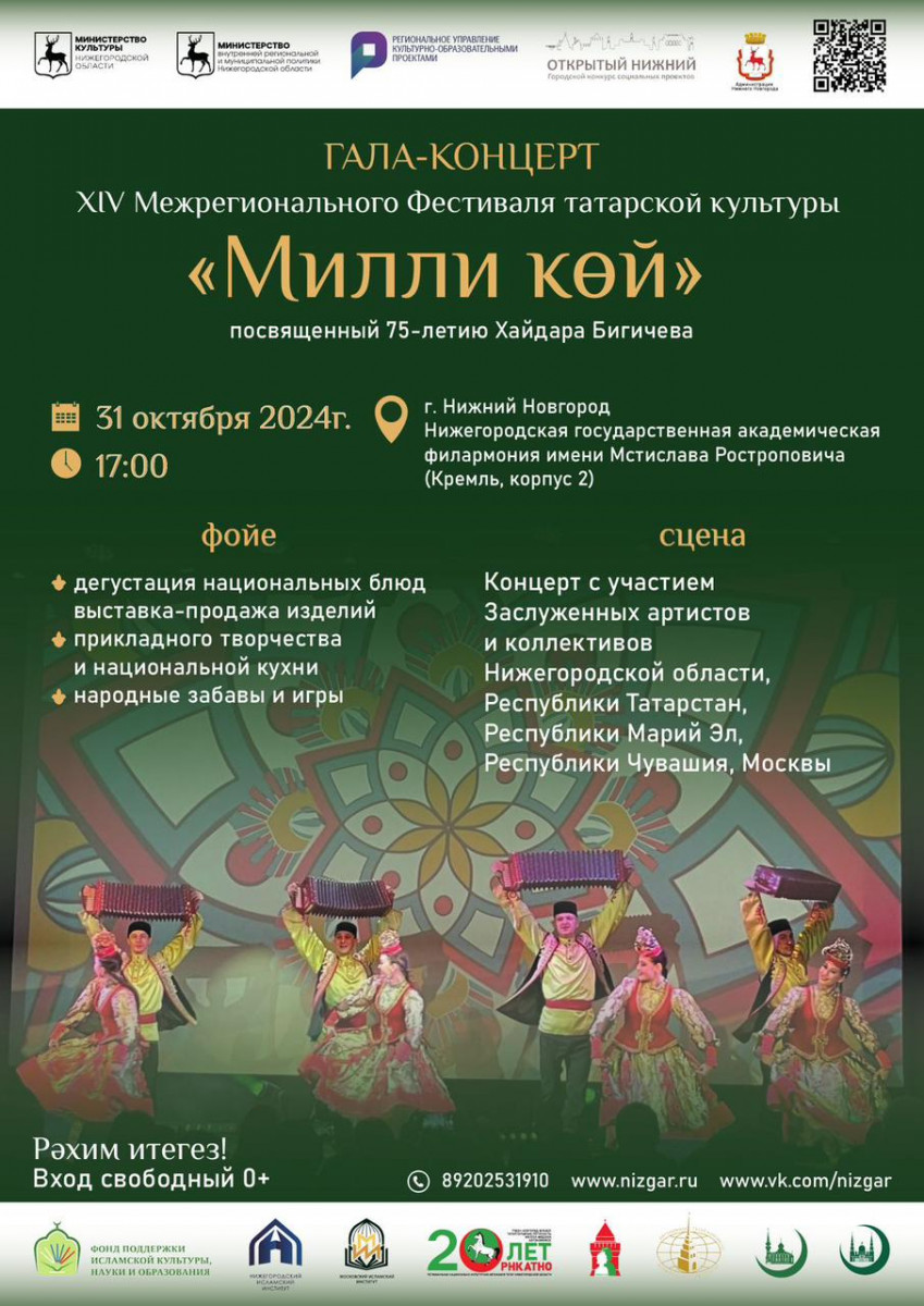 Межрегиональный фестиваль татарской культуры «Милли көй» пройдет в Нижнем Новгороде