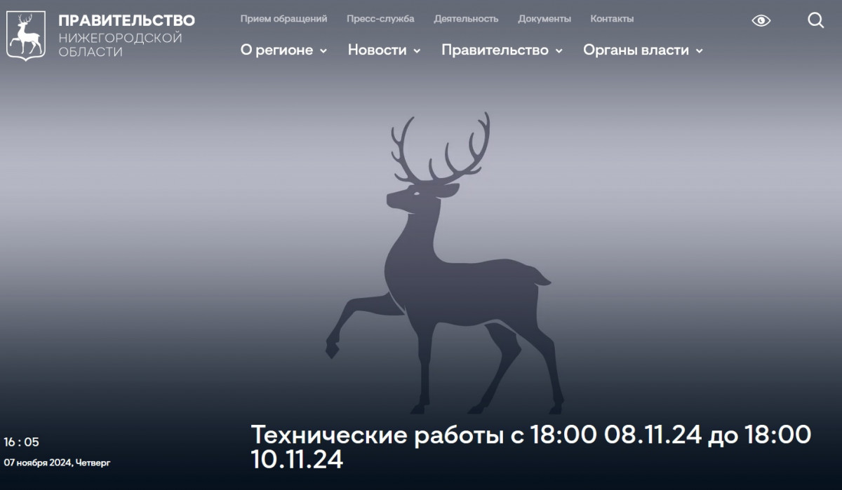 Сайты исполнительной власти Нижегородской области будут недоступны с 8 по 10 ноября
