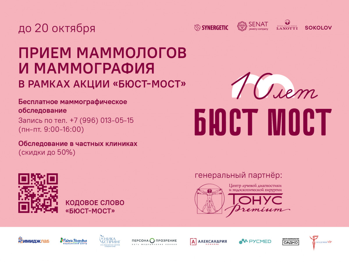 Жительницы Нижегородской области могут пройти обследование в рамках акции «Бюст-мост через Волгу: против рака груди»